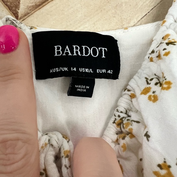 Bardot Ditsy Floral Midi Dress Bloomingdale’s Peasant Dress Size 10 Large - Picture 10 of 11